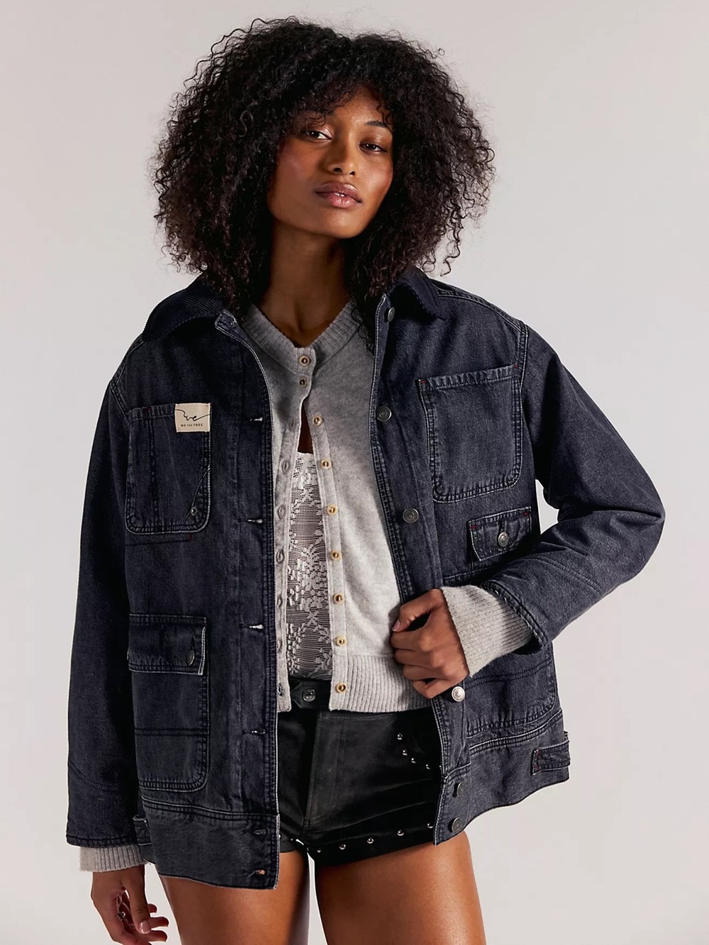 We The Free Sweet Talk Denim Barn Coat